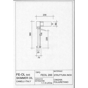 Öljyskimmeri 200 mm mitat